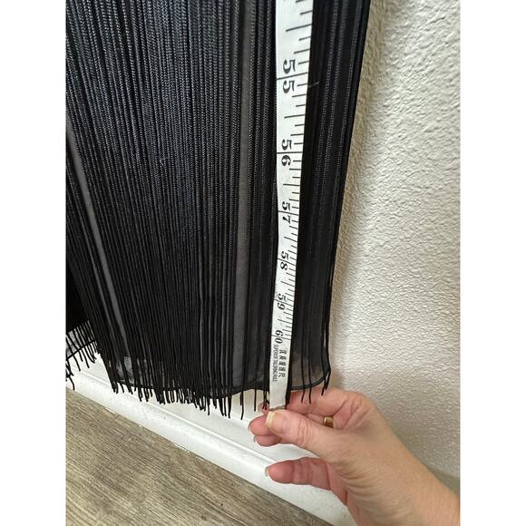 NWT Sue Wong Beaded Gold Mesh Top Black Fringe Bottom Evening Dress 8 - Picture 12 of 15